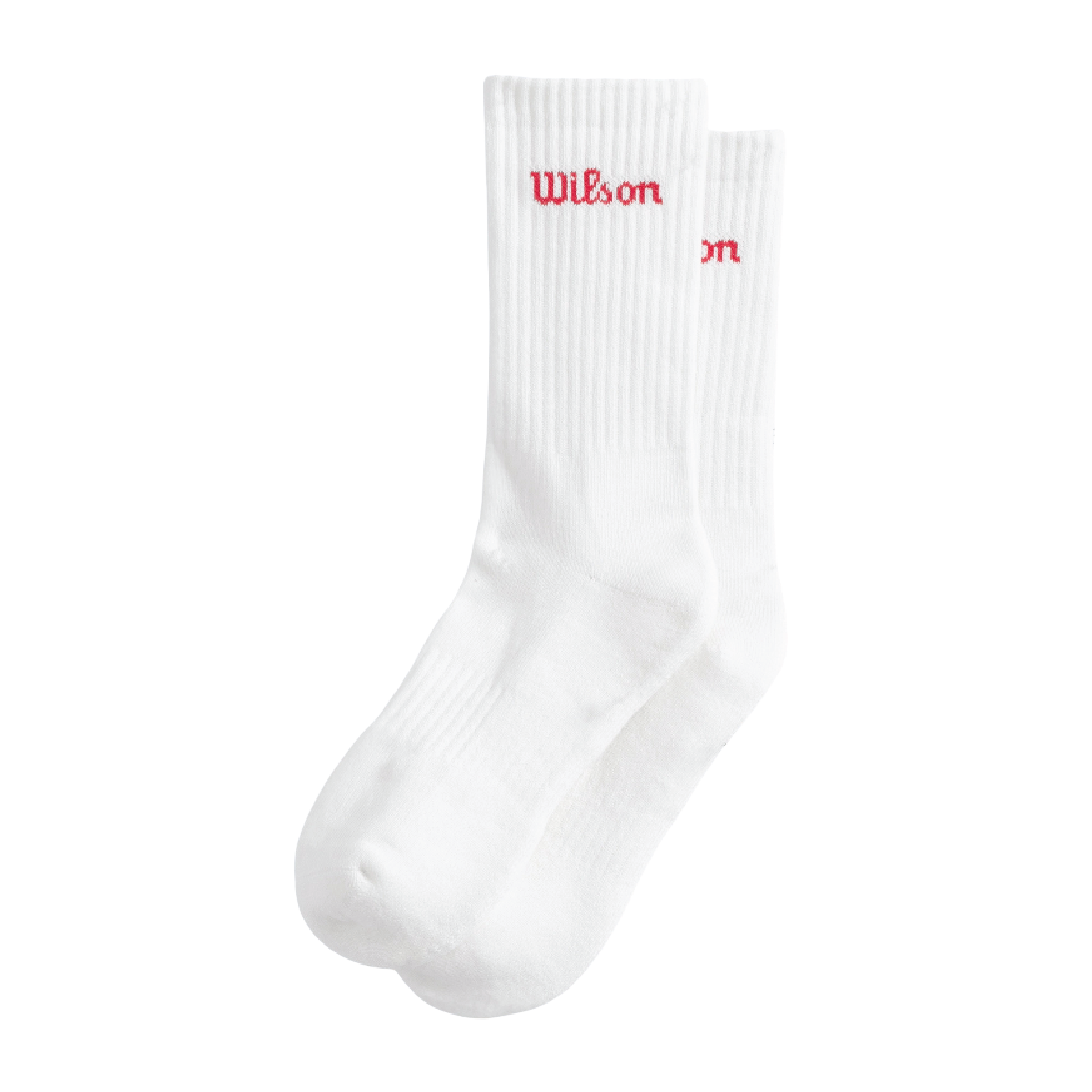 Wilson Unisex Crew Logo Sock - Bright White/Infrared